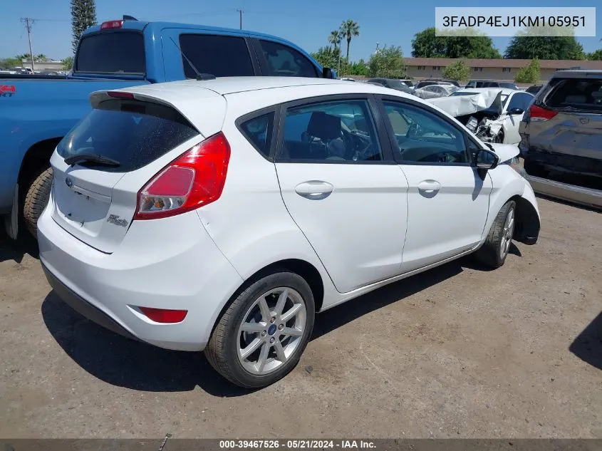 3FADP4EJ1KM105951 2019 Ford Fiesta Se