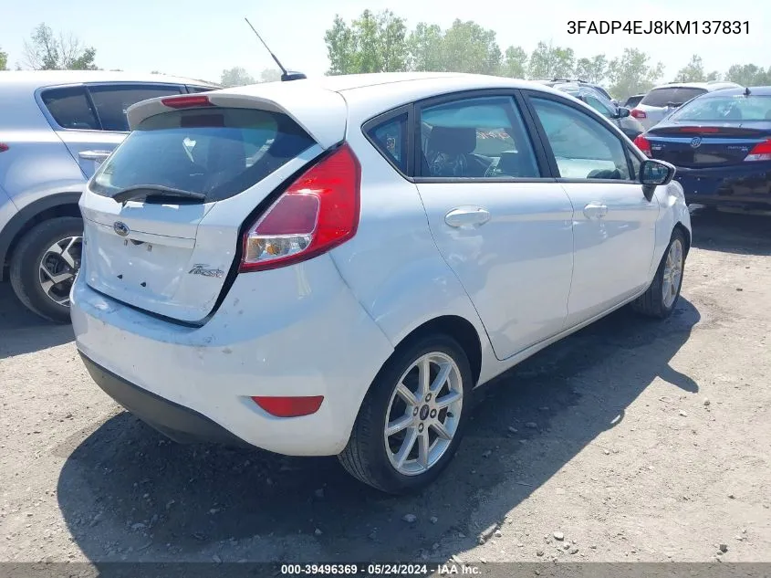 2019 Ford Fiesta Se VIN: 3FADP4EJ8KM137831 Lot: 39496369