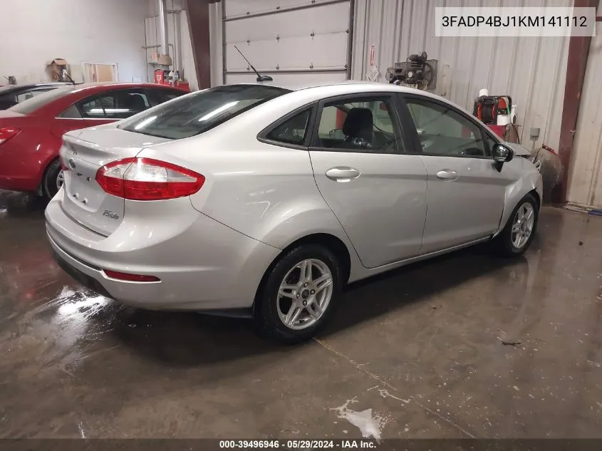 2019 Ford Fiesta Se VIN: 3FADP4BJ1KM141112 Lot: 39496946