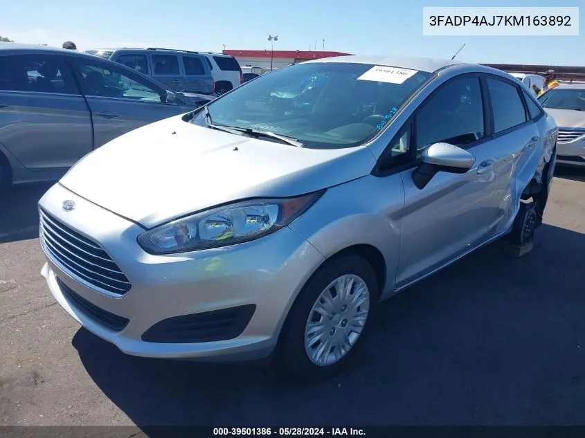 2019 Ford Fiesta S VIN: 3FADP4AJ7KM163892 Lot: 39501386