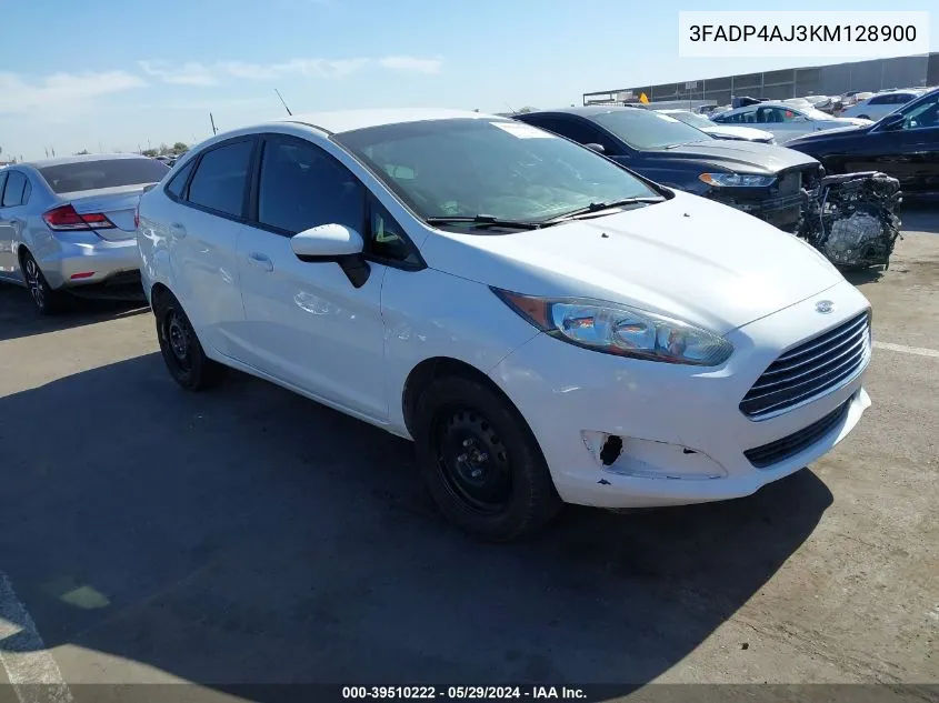 2019 Ford Fiesta S VIN: 3FADP4AJ3KM128900 Lot: 39510222