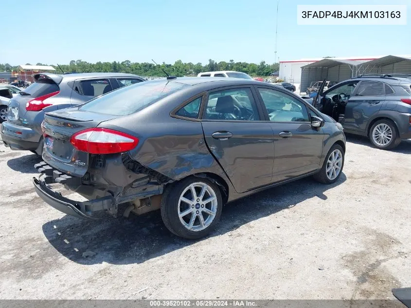 2019 Ford Fiesta Se VIN: 3FADP4BJ4KM103163 Lot: 39520102