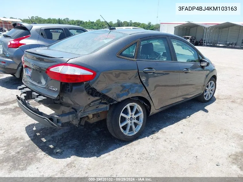 2019 Ford Fiesta Se VIN: 3FADP4BJ4KM103163 Lot: 39520102