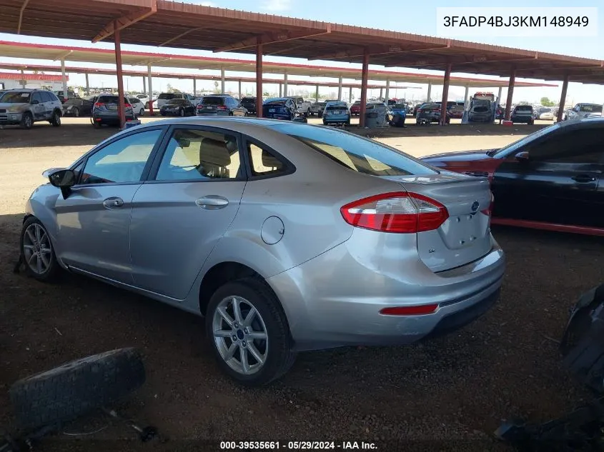 2019 Ford Fiesta Se VIN: 3FADP4BJ3KM148949 Lot: 39535661