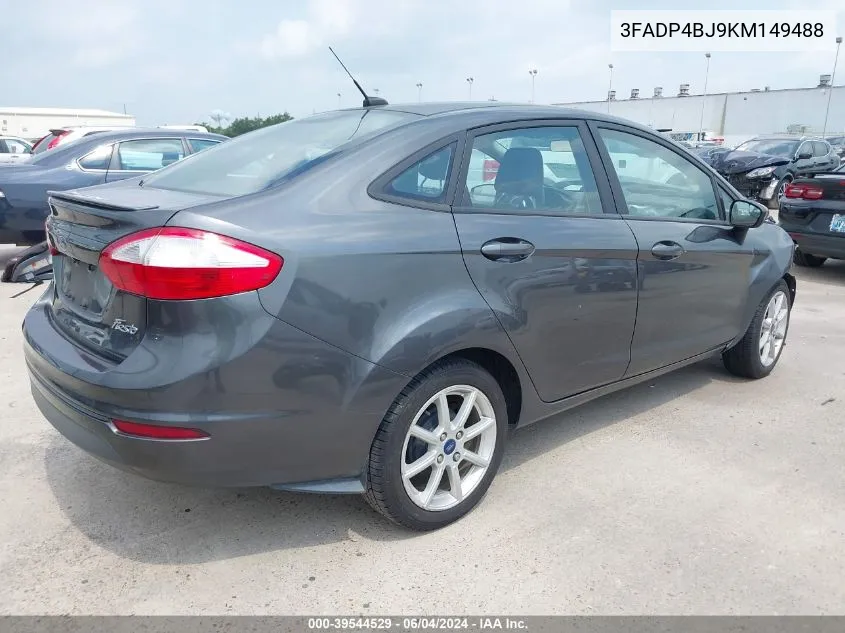 2019 Ford Fiesta Se VIN: 3FADP4BJ9KM149488 Lot: 39544529