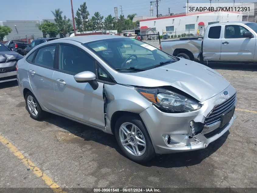 2019 Ford Fiesta Se VIN: 3FADP4BJ7KM112391 Lot: 39561548