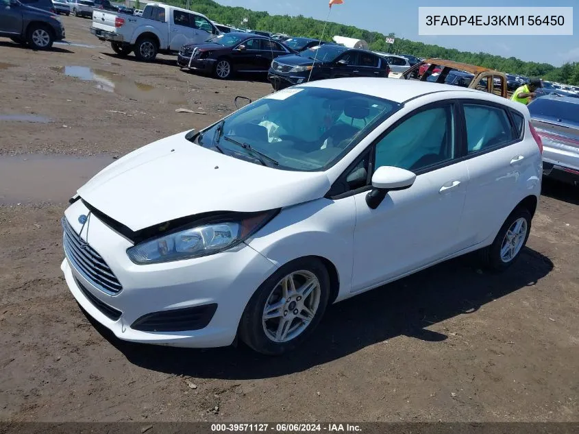 2019 Ford Fiesta Se VIN: 3FADP4EJ3KM156450 Lot: 39571127