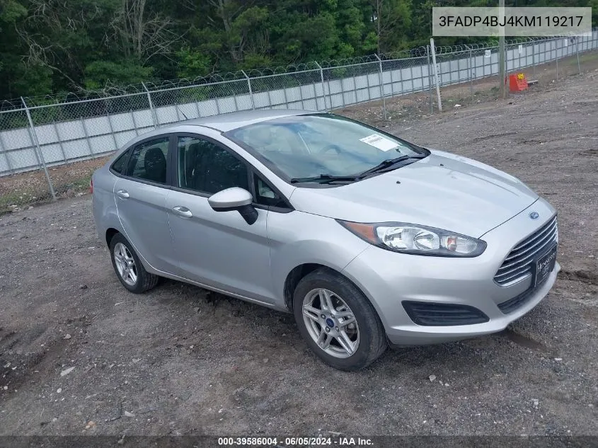 2019 Ford Fiesta Se VIN: 3FADP4BJ4KM119217 Lot: 39586004