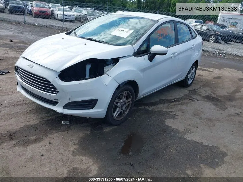 2019 Ford Fiesta Se VIN: 3FADP4BJ3KM130838 Lot: 39591255