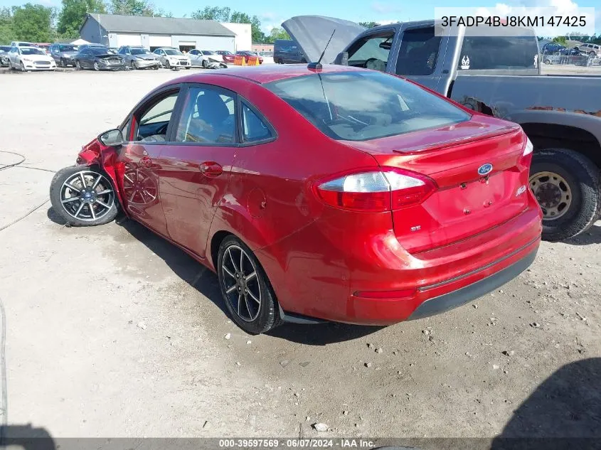 2019 Ford Fiesta Se VIN: 3FADP4BJ8KM147425 Lot: 39597569