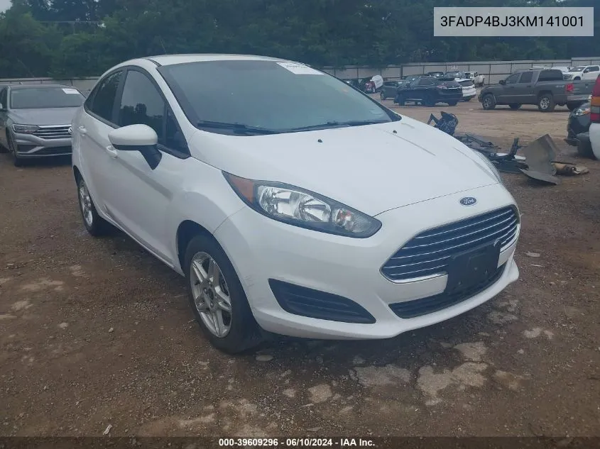 2019 Ford Fiesta Se VIN: 3FADP4BJ3KM141001 Lot: 39609296