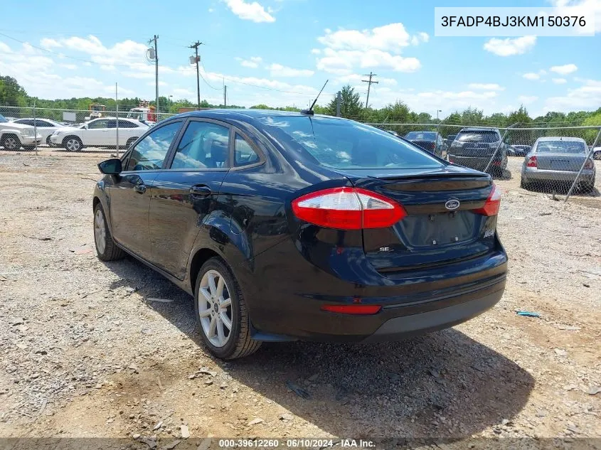 2019 Ford Fiesta Se VIN: 3FADP4BJ3KM150376 Lot: 39612260