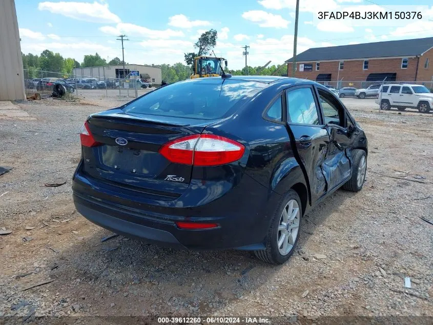 2019 Ford Fiesta Se VIN: 3FADP4BJ3KM150376 Lot: 39612260