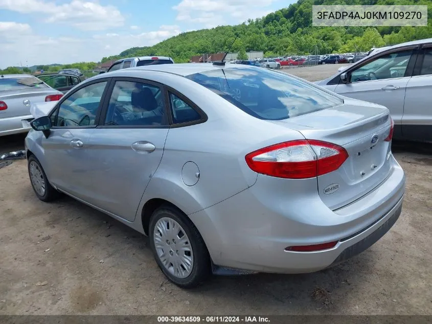 2019 Ford Fiesta S VIN: 3FADP4AJ0KM109270 Lot: 39634509