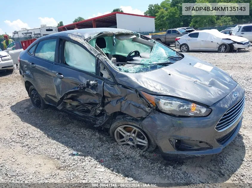 2019 Ford Fiesta Se VIN: 3FADP4BJ4KM135143 Lot: 39641746