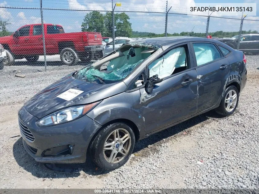 2019 Ford Fiesta Se VIN: 3FADP4BJ4KM135143 Lot: 39641746