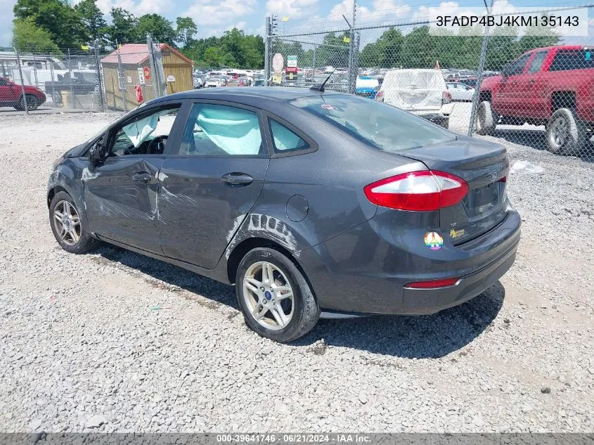 2019 Ford Fiesta Se VIN: 3FADP4BJ4KM135143 Lot: 39641746