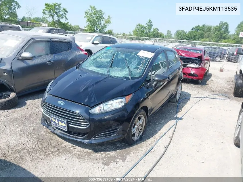 2019 Ford Fiesta Se VIN: 3FADP4EJ5KM113535 Lot: 39659709