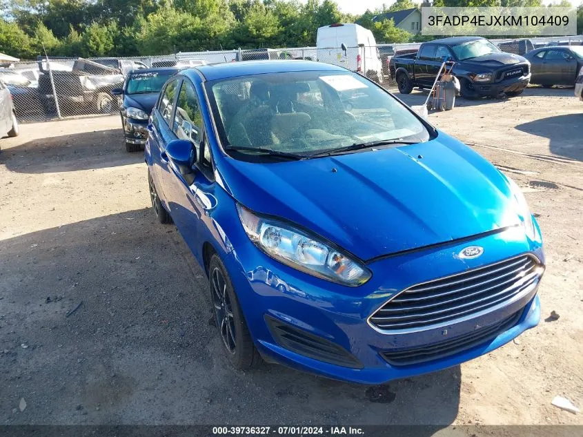 2019 Ford Fiesta Se VIN: 3FADP4EJXKM104409 Lot: 39736327