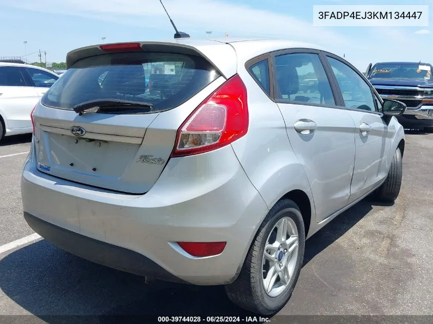 2019 Ford Fiesta Se VIN: 3FADP4EJ3KM134447 Lot: 39744028