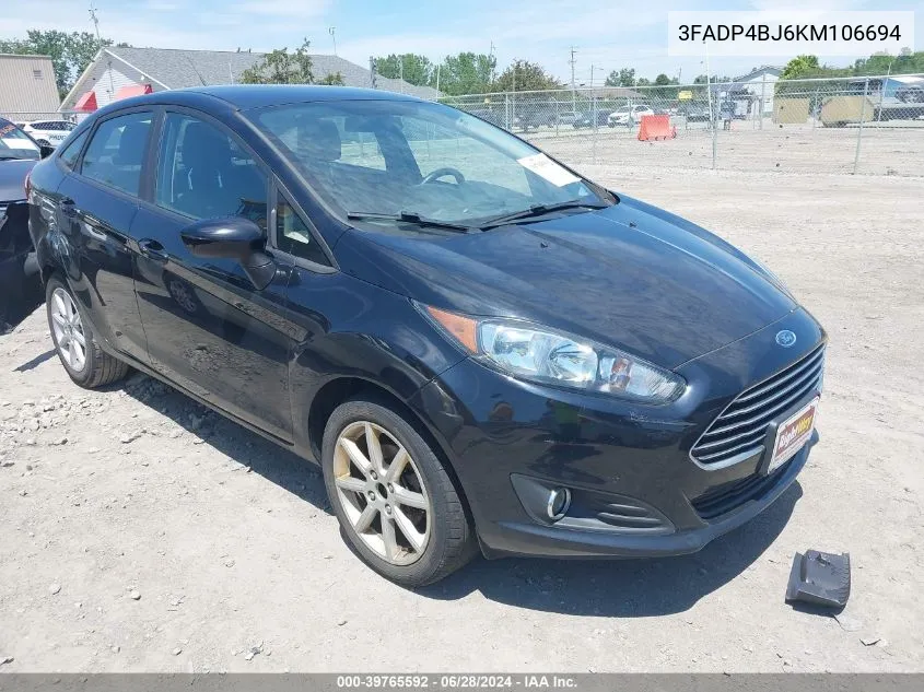 2019 Ford Fiesta Se VIN: 3FADP4BJ6KM106694 Lot: 39765592