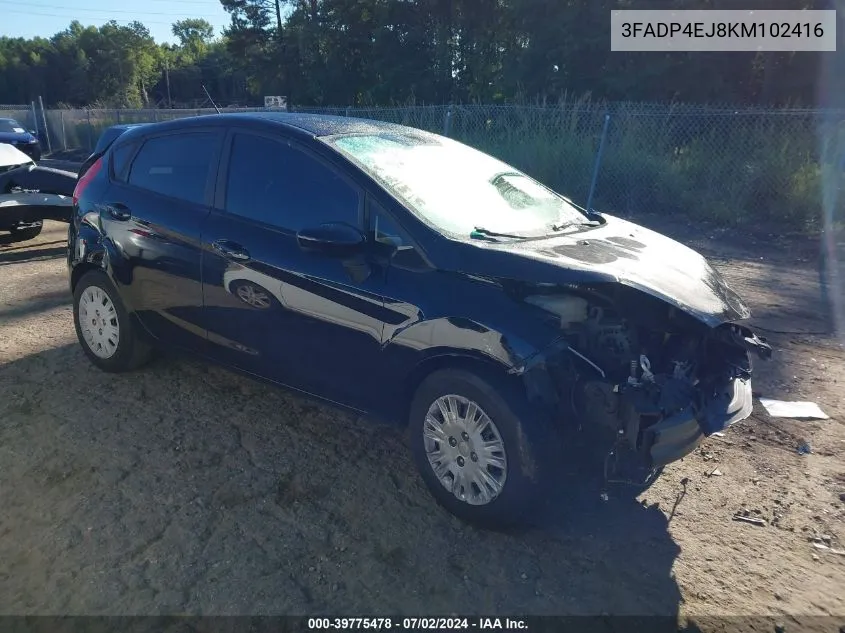 2019 Ford Fiesta Se VIN: 3FADP4EJ8KM102416 Lot: 39775478