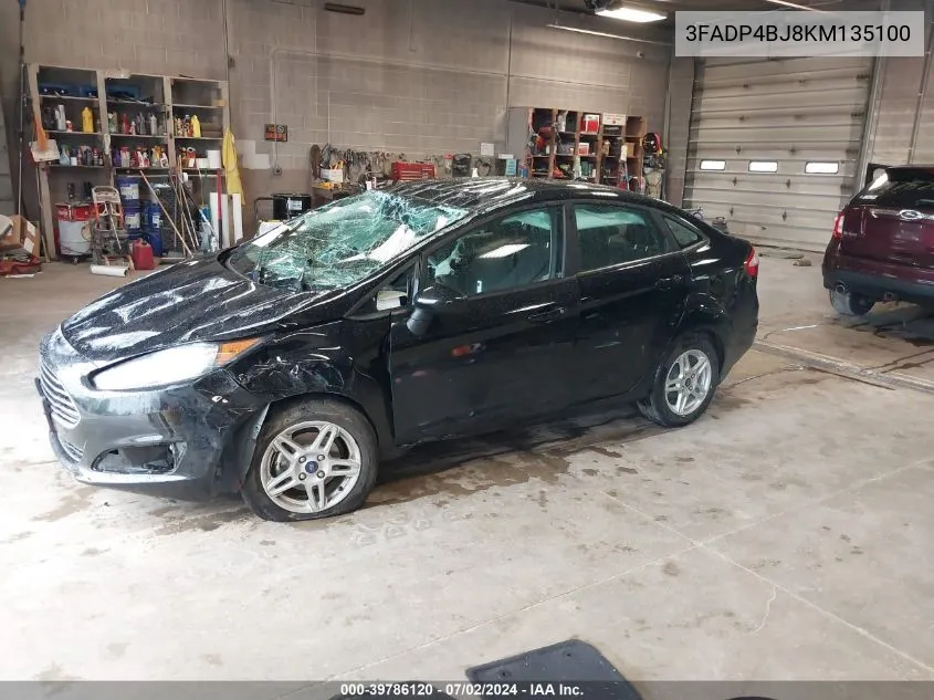 2019 Ford Fiesta Se VIN: 3FADP4BJ8KM135100 Lot: 39786120