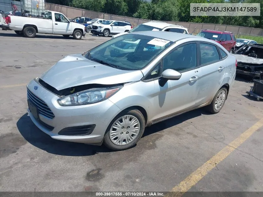 2019 Ford Fiesta S VIN: 3FADP4AJ3KM147589 Lot: 39817555