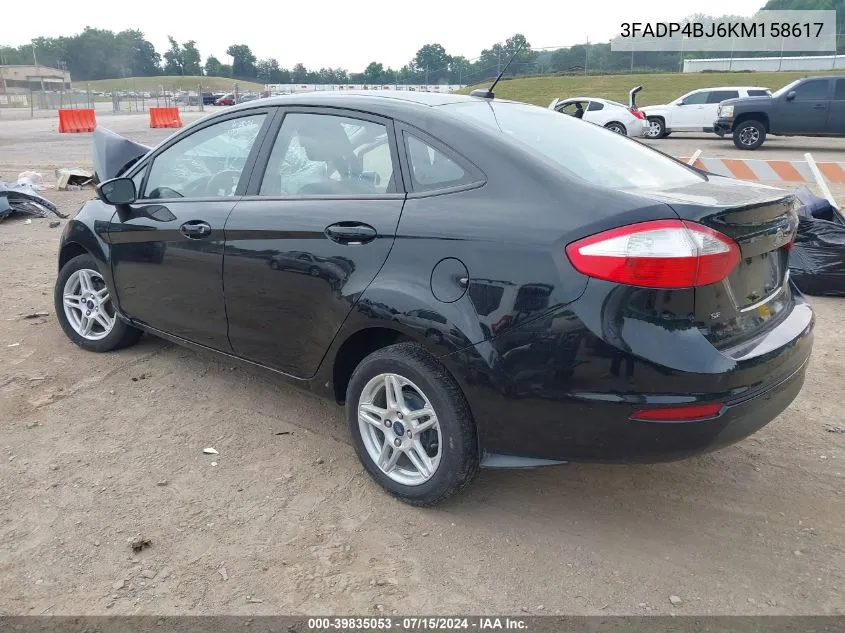 2019 Ford Fiesta Se VIN: 3FADP4BJ6KM158617 Lot: 39835053