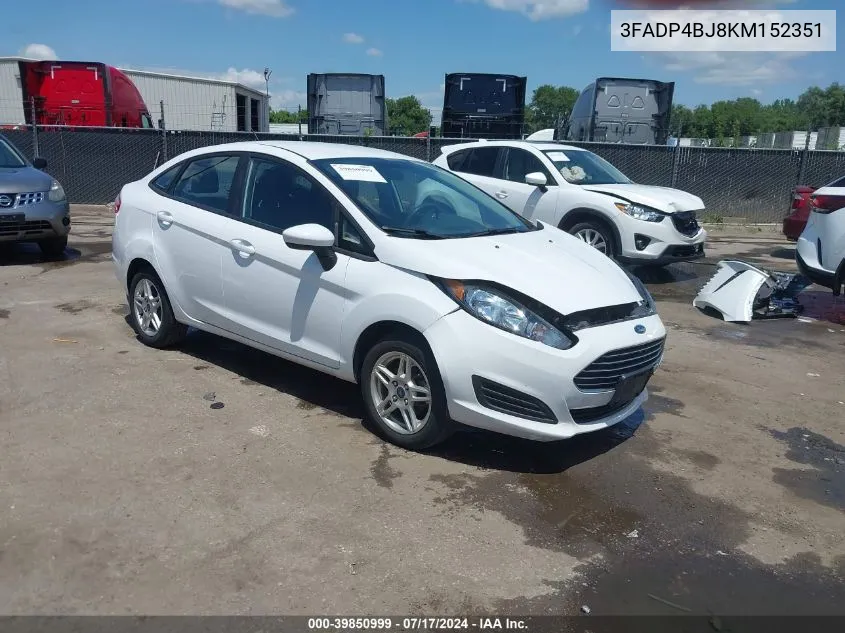 3FADP4BJ8KM152351 2019 Ford Fiesta Se