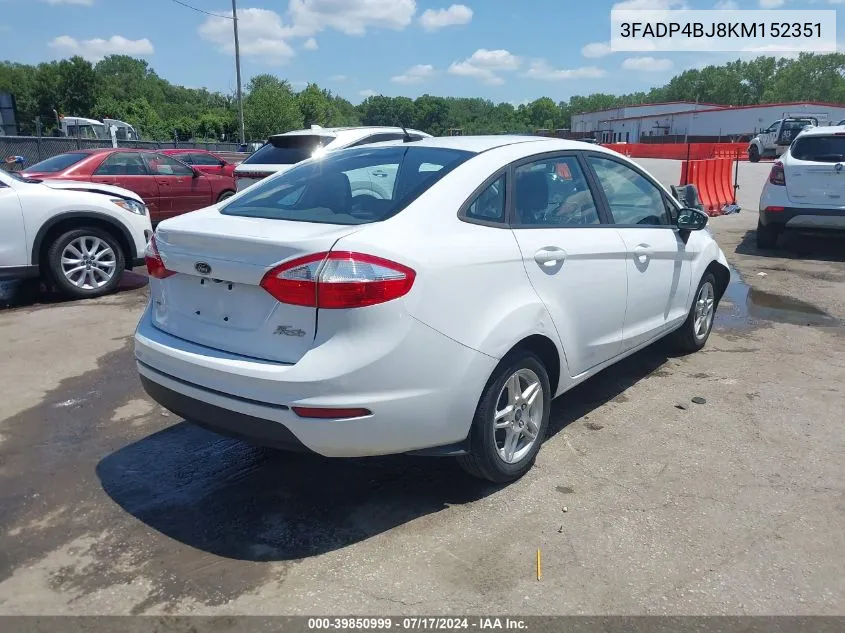 2019 Ford Fiesta Se VIN: 3FADP4BJ8KM152351 Lot: 39850999