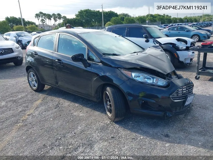 2019 Ford Fiesta Se VIN: 3FADP4EJ7KM119241 Lot: 39878155