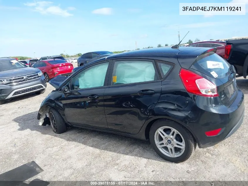 2019 Ford Fiesta Se VIN: 3FADP4EJ7KM119241 Lot: 39878155