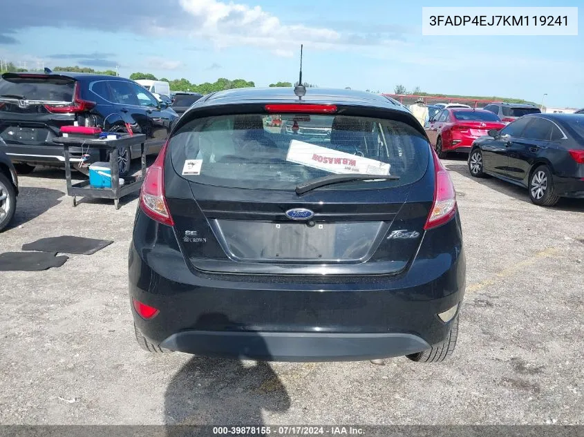 2019 Ford Fiesta Se VIN: 3FADP4EJ7KM119241 Lot: 39878155