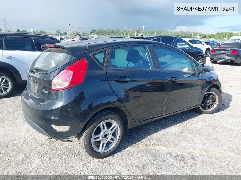 3FADP4EJ7KM119241 2019 Ford Fiesta Se