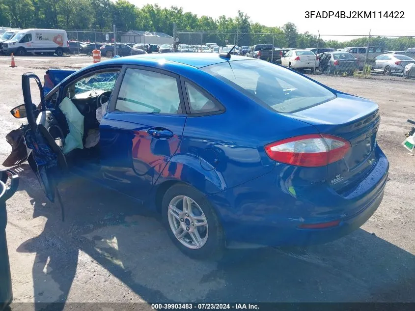 3FADP4BJ2KM114422 2019 Ford Fiesta Se