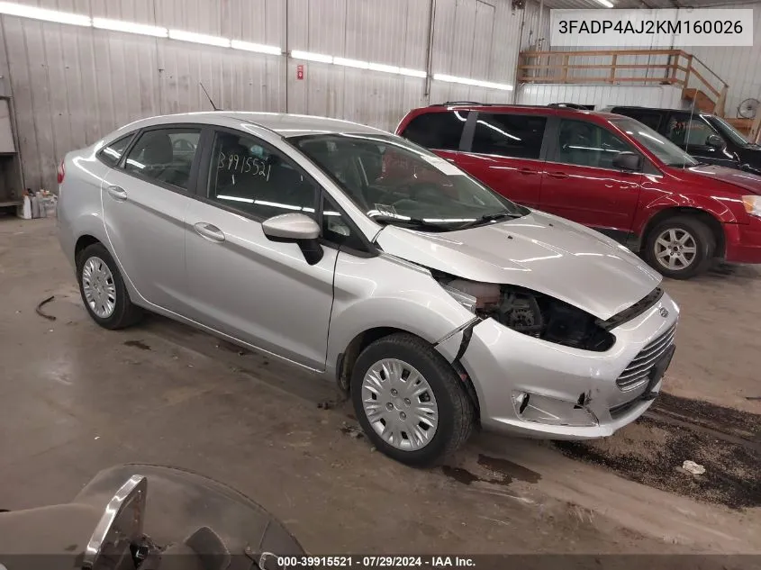 2019 Ford Fiesta S VIN: 3FADP4AJ2KM160026 Lot: 39915521