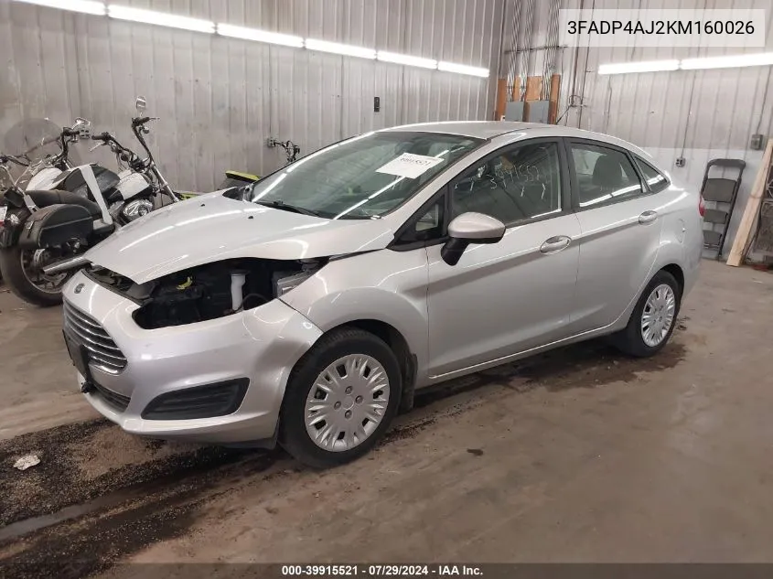 2019 Ford Fiesta S VIN: 3FADP4AJ2KM160026 Lot: 39915521