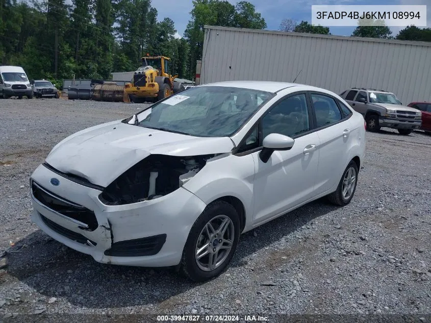 2019 Ford Fiesta Se VIN: 3FADP4BJ6KM108994 Lot: 39947827