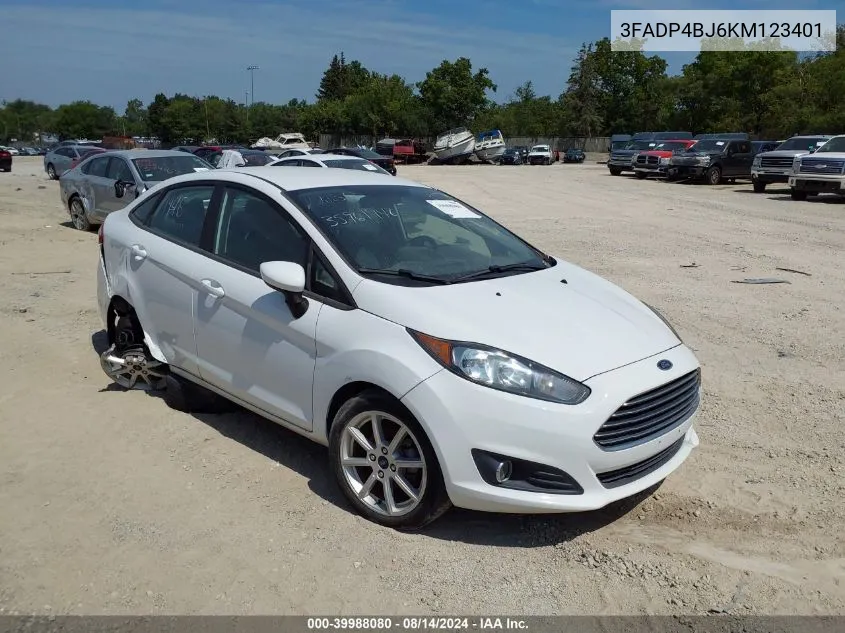 2019 Ford Fiesta Se VIN: 3FADP4BJ6KM123401 Lot: 39988080