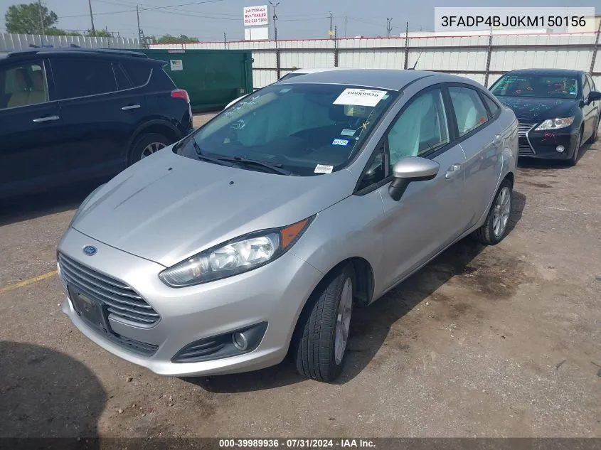 2019 Ford Fiesta Se VIN: 3FADP4BJ0KM150156 Lot: 39989936