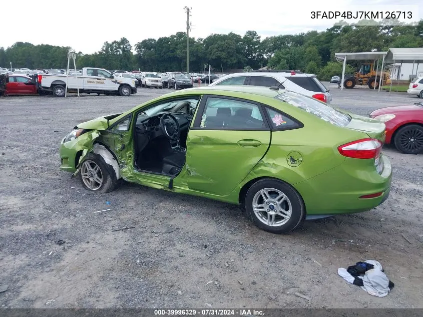 2019 Ford Fiesta Se VIN: 3FADP4BJ7KM126713 Lot: 39996329