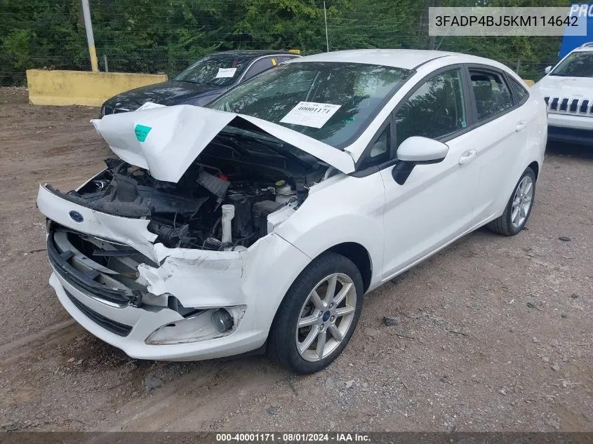 2019 Ford Fiesta Se VIN: 3FADP4BJ5KM114642 Lot: 40001171