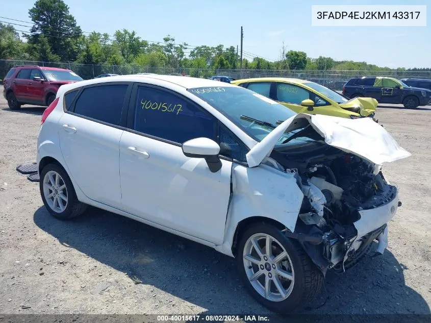 2019 Ford Fiesta Se VIN: 3FADP4EJ2KM143317 Lot: 40015617