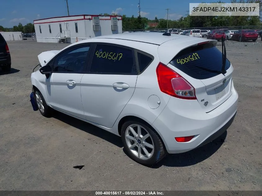 2019 Ford Fiesta Se VIN: 3FADP4EJ2KM143317 Lot: 40015617