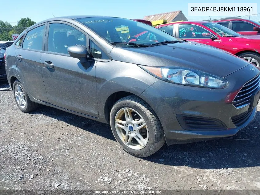 2019 Ford Fiesta Se VIN: 3FADP4BJ8KM118961 Lot: 40024972