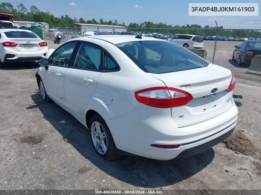 2019 Ford Fiesta Se VIN: 3FADP4BJ0KM161903 Lot: 40030858