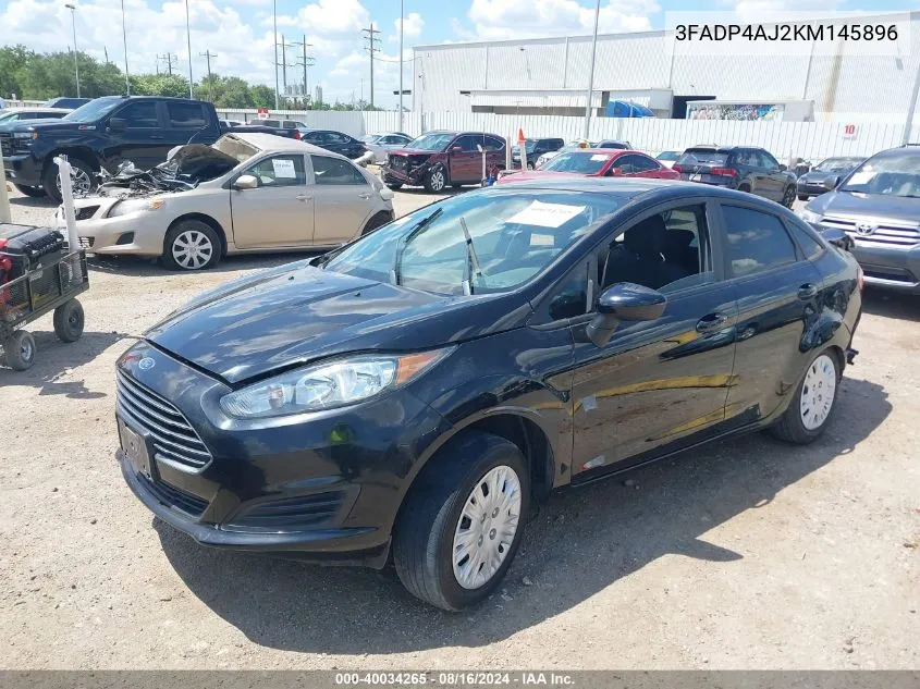 2019 Ford Fiesta S VIN: 3FADP4AJ2KM145896 Lot: 40034265