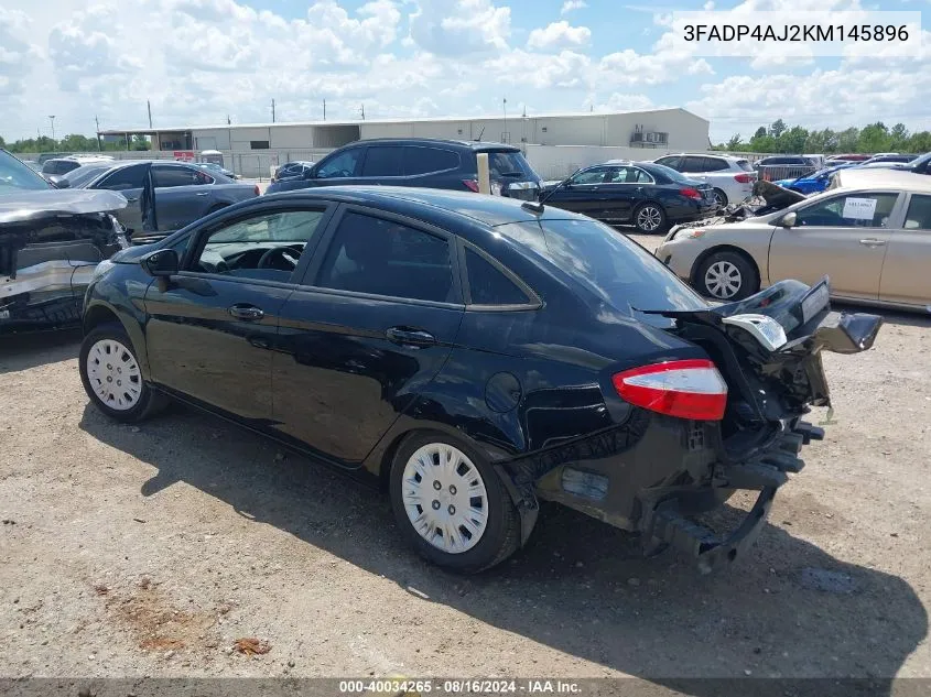 2019 Ford Fiesta S VIN: 3FADP4AJ2KM145896 Lot: 40034265