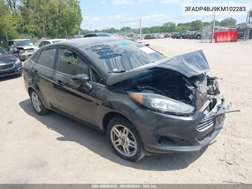 2019 Ford Fiesta Se VIN: 3FADP4BJ9KM102283 Lot: 40080420